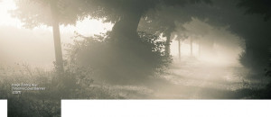 country road covered with fog Facebook cover