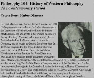 Courses with pages about Herbert Marcuse ( back to top )