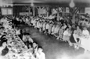 Japanese Internment mess hall.
