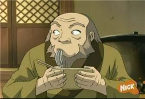 Uncle Iroh eating noodles