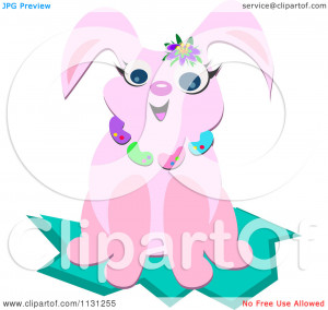 Related Pictures pink happy easter cartoon easter bunny in a basket ...