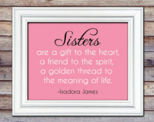 DOWNLOAD Sisters Quote 8x10 Print - Sister Birthday Gift - Sister ...