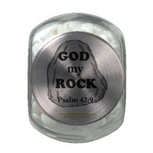 God my Rock Agrainofmustardseed.com Mints (included) Glass Jar. Filled ...