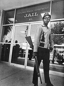 Hutton outside the Oakland Police Department Jail