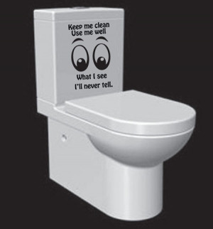 Humorous Bathroom Decor with Toilet Decal Quotes