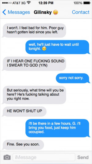 texting Jack J about surprising Gilinsky: