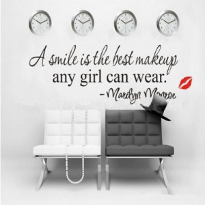 smile-is-the-best-makeup-marilyn-monroe-wall-sticker-paper-quote ...