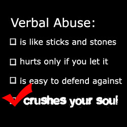 violence and abuse involve more than physical violence. Verbal abuse ...