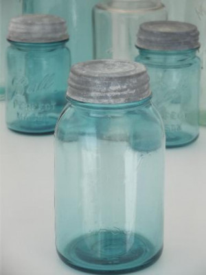 antique-blue-glass-mason-jar-old-zinc-lid-Ball-jar-vintage-canning-jar ...