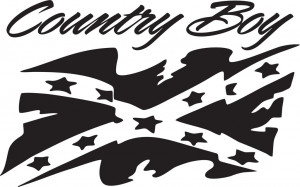 Country Boy Decal Country boy with rebel flag