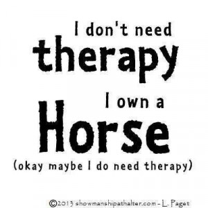 own a horse... I... don't have money for therapy...