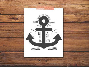 Nautical Print Anchor Print Travel Quote Art by PrintableQuirks, $5.00