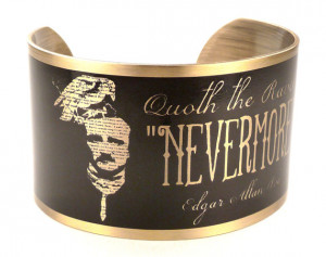 Edgar Allan Poe Portrait with Nevermore Quote Cuff, The Raven ...