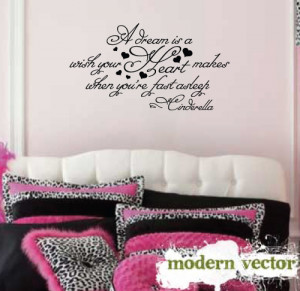 Details about Cinderella Quote Girls Nursery Vinyl Wall Quote Decal