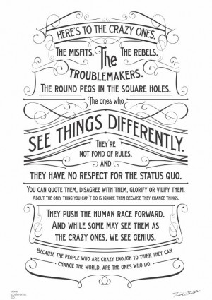 Inspirational quotes: Think Different poster White