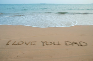 Love You Dad In The Sand Beach