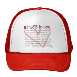 Ten Ways to Love: Bible quotes Hats