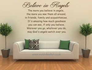 Believe In Angels Wall Quote Sticker