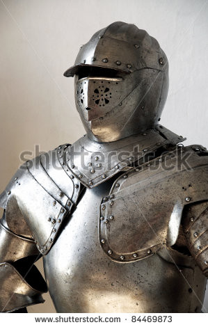 Closeup Of A Medieval Knight'S Suit Of Armor And Helmet Stock ...