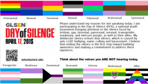 Day of Silence is this Friday! (Here is my edited speaking card. It ...