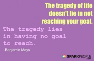 ... reaching your goal. The tragedy lies in having no goal to reach. | via