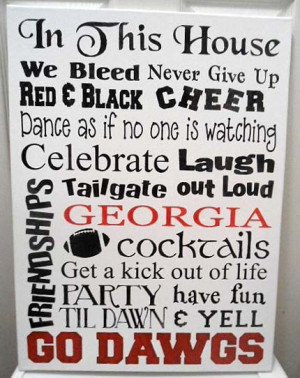 Georgia Bulldogs 18 x 24 Typography Canvas Go by SignsfromtheSouth