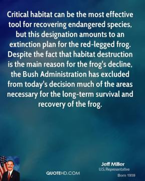 ... habitat destruction is the main reason for the frog's decline, the