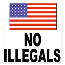 No Illegals Immigration (Front) Square Car Magnet for
