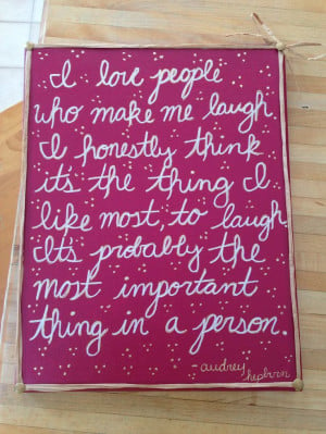 Audrey Hepburn quote canvas made by me.
