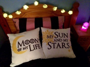 ... my life, First Set on Favim.com, pillow case, khal grogo, my sun and