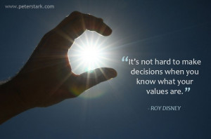 ... when you know what your values are. – Roy Disney | Leadership Quote