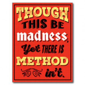 Shakespeare Hamlet Quote - Though This Be Madness Postcard