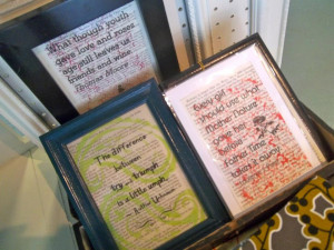 Keepsake quotes printed on book pages by Esparto Studios