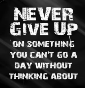 Never give up on something you can’t go a day without thinking about ...