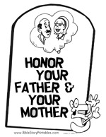 Honor your father and mother. 5th commandment. Ten Commandment Craft.