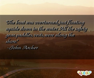 The boat was overturned, just floating upside