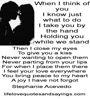 think of you I know just what to do I take you by the hand Holding you ...