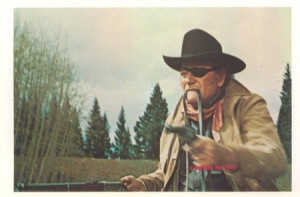 Rooster Cogburn, a pitiless man, double tough, fear don't enter into ...