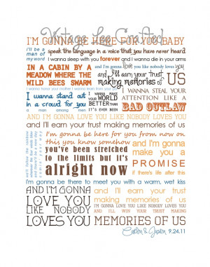 11x14 personalized making memories of us - keith urban lyrics print. $ ...