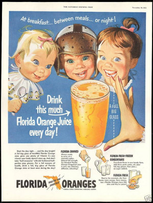 Florida Orange Juice ad, 1951 TumblrFlorida Orange, Retro Ads ...