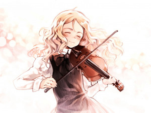 girl playing a violin Image