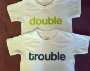 double trouble toddler tee t-shirt shirts- cute set - twins, multiples ...