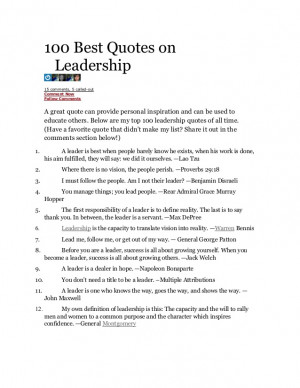100 best quotes on leadership