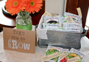 Party favors were small seed packets with a simple quote attached that ...