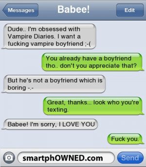 Babee!Dude.. I'm obsessed with Vampire Diaries. I want a fucking ...
