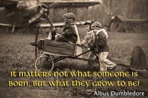It matters not what someone is born, but what they grow to be!