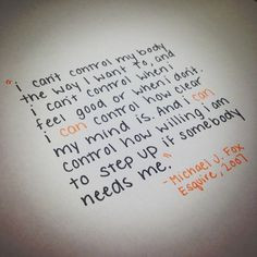 Today's quote is in recognition of National Parkinson's Disease ...