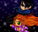 Nightwing And Starfire Elleboe