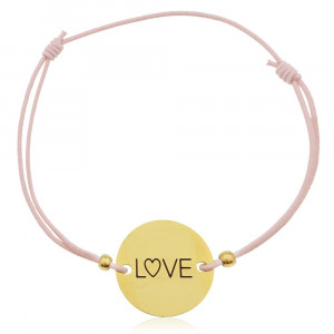 My Jewellery Gold Quote Bracelet Pink - Love