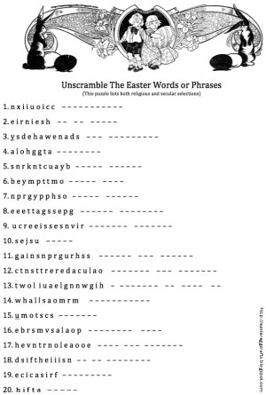 Unscramble The Easter Words or Phrases